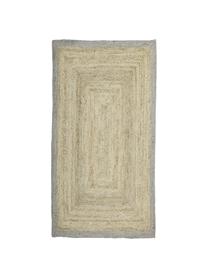 Ručně tkaný koberec z juty se šedým okrajem Shanta, 100 % juta, Béžová, šedá, Š 120 cm, D 180 cm (velikost S)