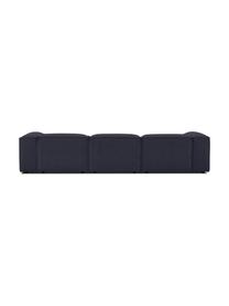 Divano angolare componibile Lennon, Rivestimento: 100% poliestere Con 115.0, Struttura: legno di pino massiccio, , Piedini: plastica I piedini si tro, Tessuto blu scuro, Larg. 327 x Prof. 180 cm, chaise-longue a sinistra
