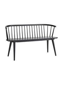 Sitzbank Jolina aus Gummibaumholz, Massives Gummibaumholz, Schwarz, B 134 x H 76 cm