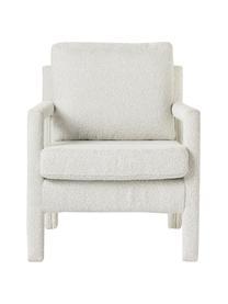 Bouclé fauteuil Zaya, Bekleding: bouclé (100% polyester) M, Frame: massief grenenhout, multi, Bouclé wit, B 65 x D 75 cm