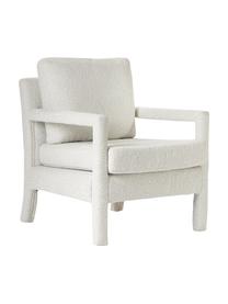 Bouclé fauteuil Zaya, Bekleding: bouclé (100% polyester) M, Frame: massief grenenhout, multi, Bouclé wit, B 65 x D 75 cm