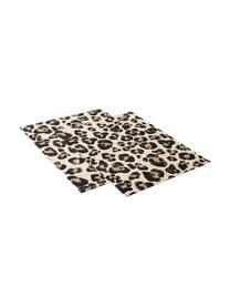 Placemats Jill met luipaarden print, 2 stuks, 100% katoen, Beige, zwart, B 35 cm x L 45 cm