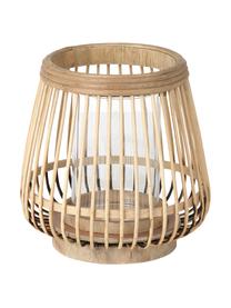 Windlicht Caits, Windlicht: Bambus, Windlicht: Hellbraun Zylinder: Transparent, Ø 21 x H 22 cm 