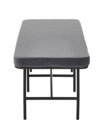 Samt-Sitzbank Comma, Bezug: Polyestersamt, Gestell: Stahl, pulverbeschichtet, Grau, 160 x 46 cm