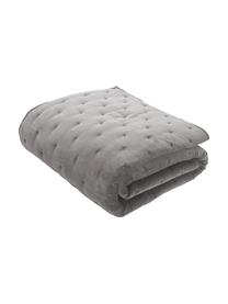 Gesteppte Tagesdecke Cheryl aus Samt, Vorderseite: Baumwollsamt, Rückseite: Baumwolle, Grau, B 240 x L 250 cm (für Betten bis 200 x 200 cm)