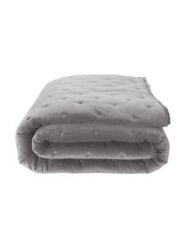 Gesteppte Tagesdecke Cheryl aus Samt, Vorderseite: Baumwollsamt, Rückseite: Baumwolle, Grau, B 240 x L 250 cm (für Betten bis 200 x 200 cm)