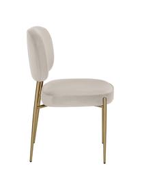 Samt-Polsterstuhl Viggo, Bezug: Samt (Polyester) Der hoch, Samt Beige, B 49 x T 66 cm