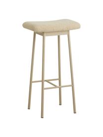 Tabouret de bar en peluche Zala, Peluche beige, larg. 42 x haut. 72 cm