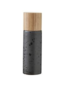 Salero y pimientero de gres Bizz, 2 pzas., Recipiente: gres, Grinder: cerámica, Negro, beige, Ø 5 x Al 17 cm