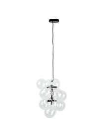 Lampa wisząca ze szkła Bubbles, Transparentny, czarny, Ø 32 cm