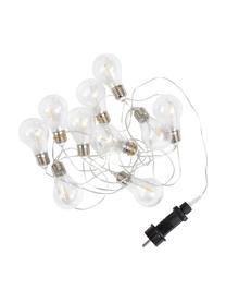 Outdoor LED-Lichterkette Stella, 450 cm, 10 Lampions, Lampions: Kunststoff, Transparent, Silberfarben, Schwarz, L 450 cm