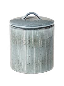 Ręcznie wykonany pojemnik do przechowywania Nordic Sea, Kamionka, Odcienie szarego, odcienie niebieskiego, Ø 12 x W 12 cm, 1 l