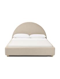 Cama tapizada Ebba, Tapizado: 100% polipropileno Alta r, Estructura: madera de pino maciza y p, Patas: madera de pino macizo, Tejido beige oscuro, An 140 x L 200 cm