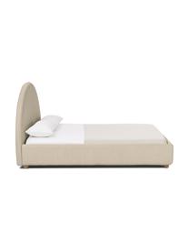 Cama tapizada Ebba, Tapizado: 100% polipropileno Alta r, Estructura: madera de pino maciza y p, Patas: madera de pino macizo, Tejido beige oscuro, An 140 x L 200 cm
