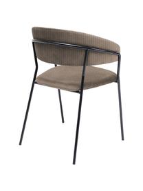 Samt-Polsterstühle Belle, 2 Stück, Bezug: Samt (100 % Polyester) De, Gestell: Stahl, pulverbeschichtet, Samt Hellbraun, Schwarz, B 57 x T 54 cm