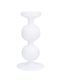 Świecznik ze szkła z recyklingu Bulb, Szkło z recyklingu, Biały, błyszczący, Ø 15 x W 25 cm