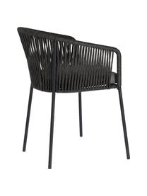 Krzesło ogrodowe Yanet, Stelaż: metal ocynkowany i lakier, Tapicerka: poliester, Czarny, S 56 x G 51 cm