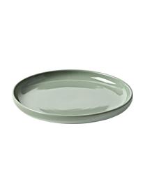 Porzellan Dessertteller Nessa, 4 Stück, Hochwertiges Hartporzellan, Salbeigrün, Ø 19 x H 3 cm