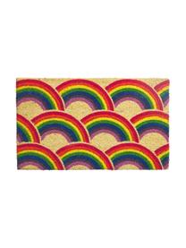 Fußmatte Rainbow, Oberseite: Kokosfaser, Unterseite: PCV, Beige, Mehrfarbig, B 45 x L 75 cm