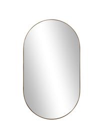Specchio ovale da parete con cornice in metallo dorato Lucia, Cornice: metallo, Superficie dello specchio: lastra di vetro, Retro: pannello di fibra a media, Dorato, Larg. 40 x Alt. 70 cm