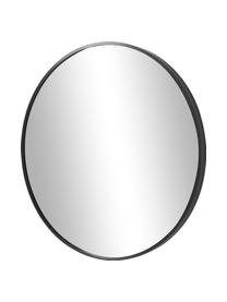 Specchio rotondo da parete con cornice in metallo nero Ida, Cornice: metallo rivestito, Retro: pannello di fibra a media, Superficie dello specchio: lastra di vetro, Nero, Ø 55 cm
