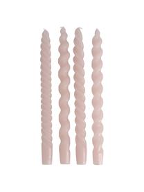Chandelles Spiral, 4 pièces, Cire, Rose pâle, Ø 2,5 x haut. 31 cm