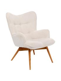 Sillón orejero Vicky, Tapizado: poliéster Alta resistenci, Patas: madera de roble maciza, c, Estructura: haya aglomerado, natural, Tejido crema, An 73 x F 83 cm