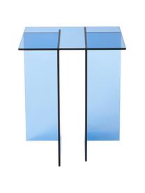 Mesa auxiliar de vidrio Anouk, Vidrio, Azul transparente, An 42 x Al 50 cm