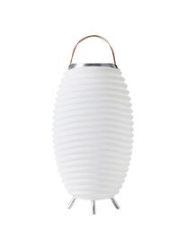 Zewnętrzna mobilna lampa z głośnikiem i chłodziarką na butelki Synergy, Biały, odcienie chromu, brązowy, Ø 32 x W 56 cm