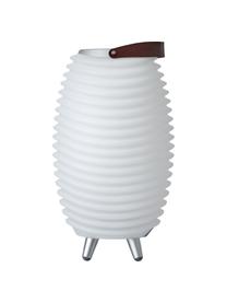 Lampe de jardin LED mobile avec haut-parleur et refroidisseur de bouteille Synergy S, Blanc, brun, Ø 41 x haut. 72 cm
