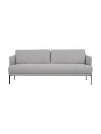 Sofa Fluente (3-Sitzer) mit Metall-Füßen, Bezug: 80% Polyester, 20% Ramie , Gestell: Massives Kiefernholz, FSC, Füße: Metall, pulverbeschichtet, Webstoff Hellgrau, B 196 x T 85 cm