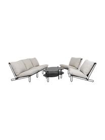 Poltroncina componibile con struttura in metallo Blixt, Rivestimento: poliestere, Struttura: tessuto, metallo rivestit, Nero, beige, Larg. 103 x Prof. 78 cm