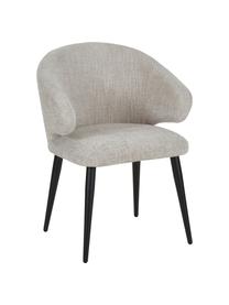 Sedia con braccioli in bouclé Celia, Rivestimento: bouclé (70% poliestere, 2, Gambe: metallo, verniciato a pol, Tessuto bouclé grigio chiaro, Larg. 57 x Prof. 62 cm