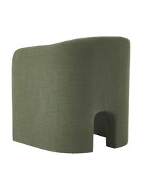 Sillón Mairo, Tapizado: 54% poliéster, 36% viscos, Estructura: madera de pino maciza, Tejido verde bosque, An 68 x F 62 cm