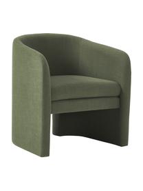 Sillón Mairo, Tapizado: 54% poliéster, 36% viscos, Estructura: madera de pino maciza, Tejido verde bosque, An 68 x F 62 cm