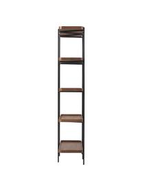 Velký dřevěný regál s kovovým rámem Renee, Ořechové dřevo, Š 100 cm, V 180 cm