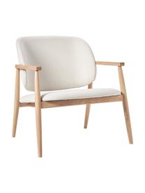 Sillón de roble Aurea, Tapizado: 100% poliéster Alta resis, Estructura: madera contrachapada, Patas: madera de roble maciza, Tejido beige, An 76 x F 73 cm