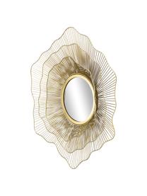 Nástěnné zrcadlo s kovový dekorem Elio, Potažený kov, Zlatá, Ø 69 cm