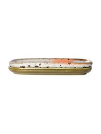 Handgemachte Servierplatten 70's, L 15 x B 11 cm, 2er-Set, Steingut, Bunt, L 15 x B 11 cm