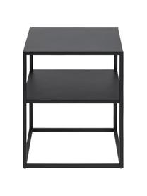 Kovový pomocný stolík s policou Neptun, Kov s práškovým náterom, Čierna, Š 45 x H 40 cm