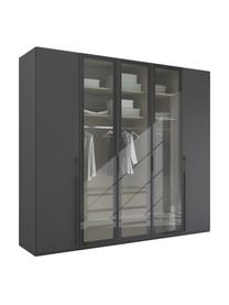 Drehtürenschrank Skat Shine mit beleuchteten Glastüren, Griffe: Metall, beschichtet, Anthrazit, B 251 x H 223 cm