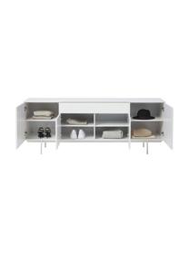 Aparador Elyn, Estructura: tablero de fibras de dens, Patas: metal con pintura en polv, Blanco mate, An 200 x Al 75 cm