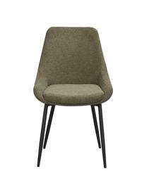 Gestoffeerde stoelen Sierra in groen, 2 stuks, Bekleding: 100% polyester, Poten: gepoedercoat metaal, Geweven stof groen, B 49 x D 55 cm