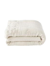 Couvre-lit en coton à franges Kailani, 100 % coton 
Densité 225 fils par pouce carré, qualité confort

Le linge de lit en coton est agréablement doux sur la peau, absorbe bien l'humidité et convient aux personnes allergiques, Beige, larg. 180 x long. 250 cm