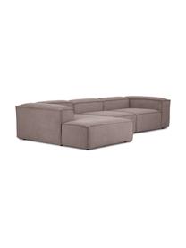 Modulaire hoekbank Lennon van corduroy, Bekleding: corduroy (92% polyester, , Frame: massief grenenhout, FSC-g, Poten: kunststof, Corduroy bruin, B 327 x D 180 cm, hoekdeel links