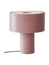 Lampada da tavolo in velluto Ron, Base della lampada: plastica con rivestimento, Paralume: velluto, Velluto rosa, Ø 30 x Alt. 35 cm
