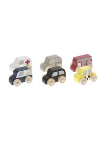 Set juguetes de coches Car, 6 pzas., Tablero de fibras de densidad media (MDF), madera de loto, Multicolor, An 20 x Al 23 cm
