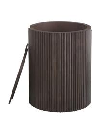 Tavolino contenitore rotondo in legno Nele, Pannello di fibra a media densità (MDF) con finitura in legno di frassino, Nero, Ø 40 x Alt. 51 cm