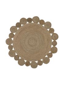 Tapis en jute rond, fait à la main Niago, 100 % jute, Brun, Ø 150 cm (taille M)