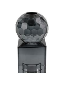 Wende-Kerzenhalter Crystal für Stabkerzen und Teelichter, Glas, Grau, B 6 x H 13 cm